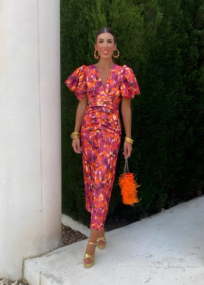 Saluxe™ - Elegante jurk met plooimouwen