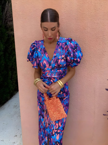 Saluxe™ - Elegante jurk met plooimouwen